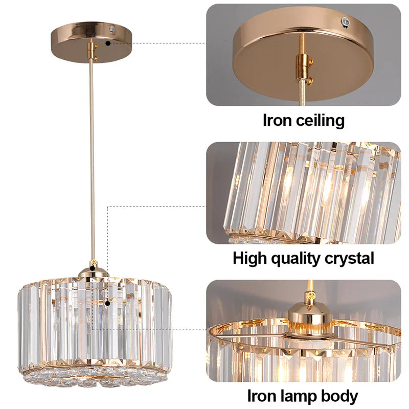 Modern Pendant  Light Luxury Chandelier Led Crystal Ceiling
