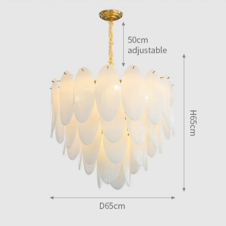 Lamp Luxury Feather Art Glass Chandelier Nordic Minimalism Chandelier French Style New Model LED