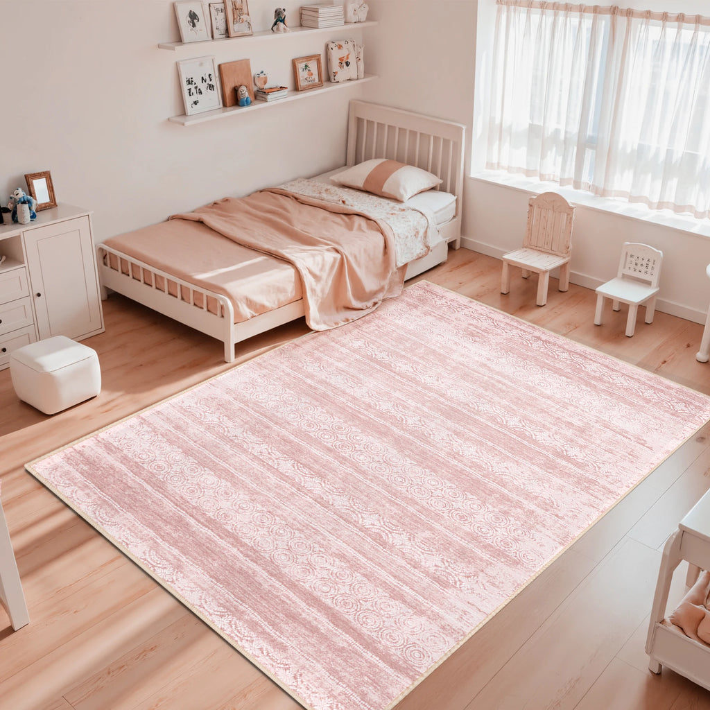 So Soft Dusty Pink 8x10 Rug - Cute Modern Boho -  Perfect For Indoor
