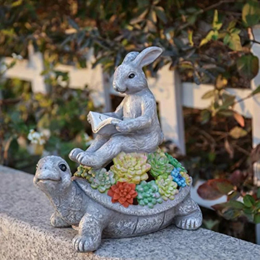 Garden Statue Rabbit Turtle Solar Outdoor Light