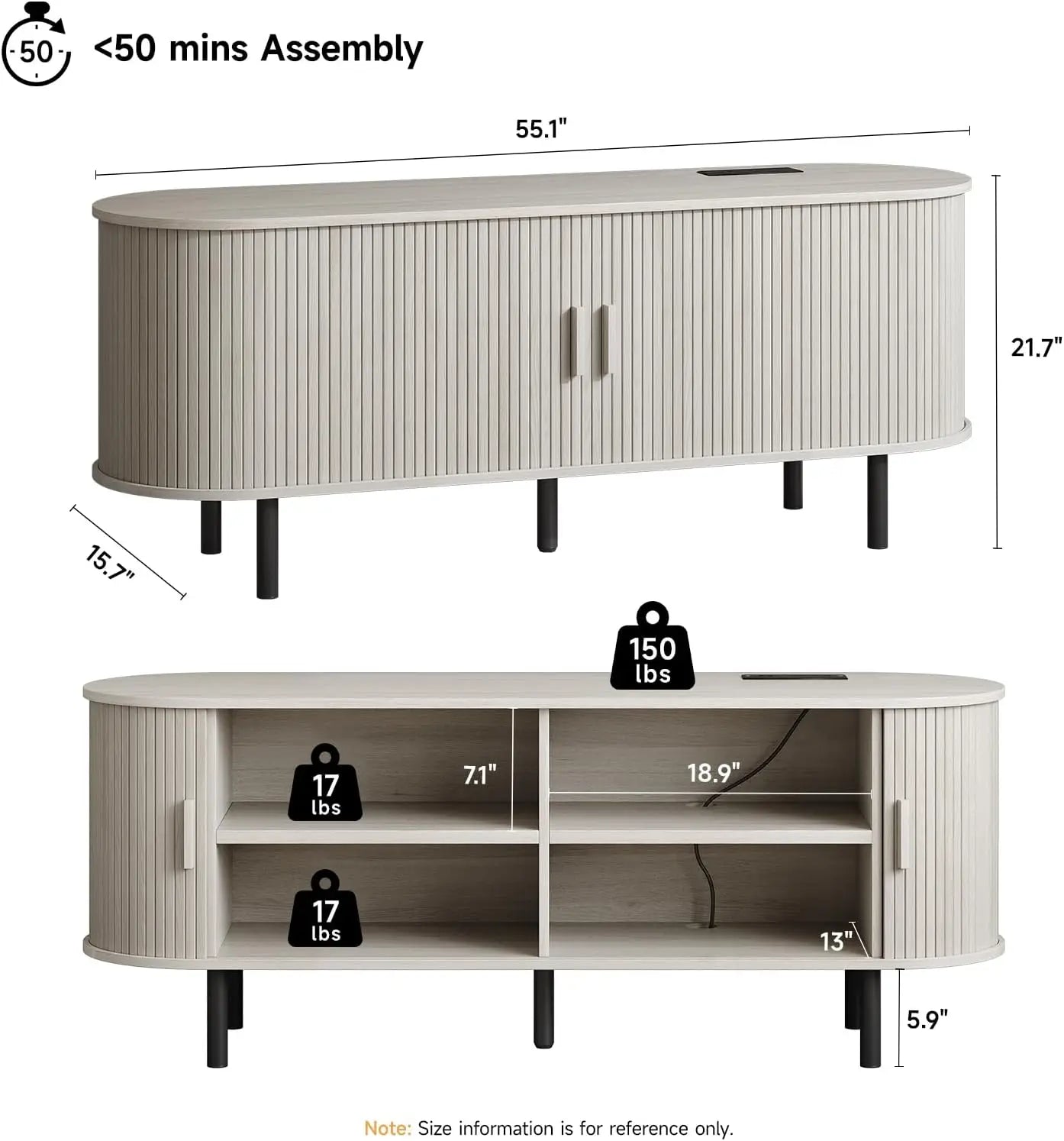 TV Stand with Power Outlet for TVs up to 60/70", Entertainment Center