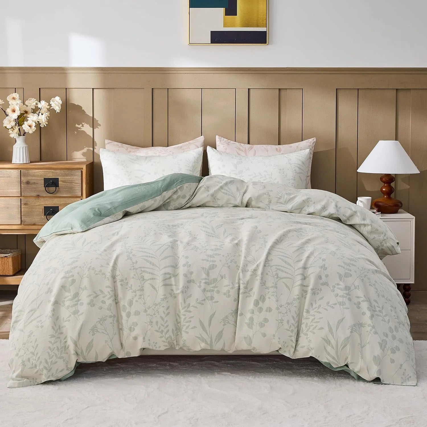 Simple&Opulence Jacquard Duvet Cover Set 3 Pcs  Various Botanical Patterns