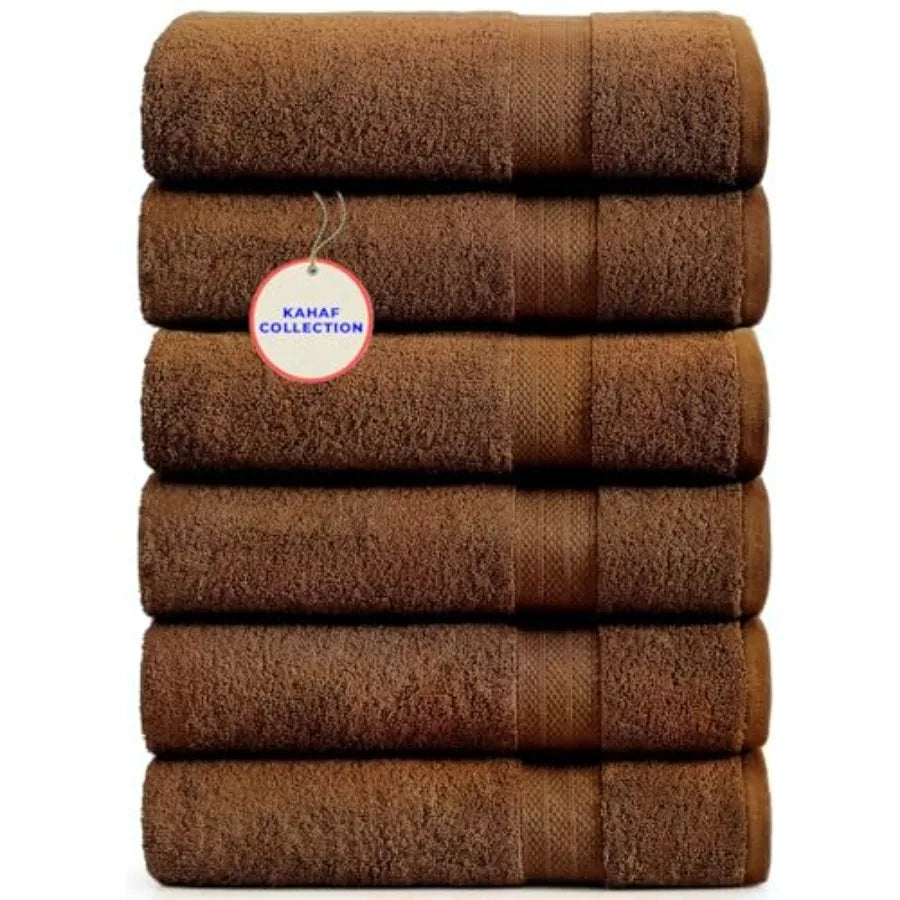 100% Cotton Bath Towels, 24x48 Pack of 6 Towels, Quick Dry