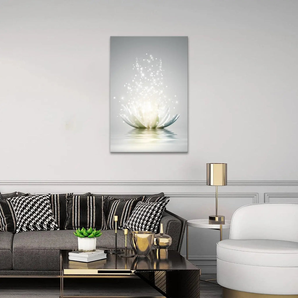 Lotus Blossom Floral Zen Picture, Canvas Print Poster  12 x 16