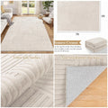 Soft Fluffy 5x7 Washable Area Rugs for Living Room Modern Beige