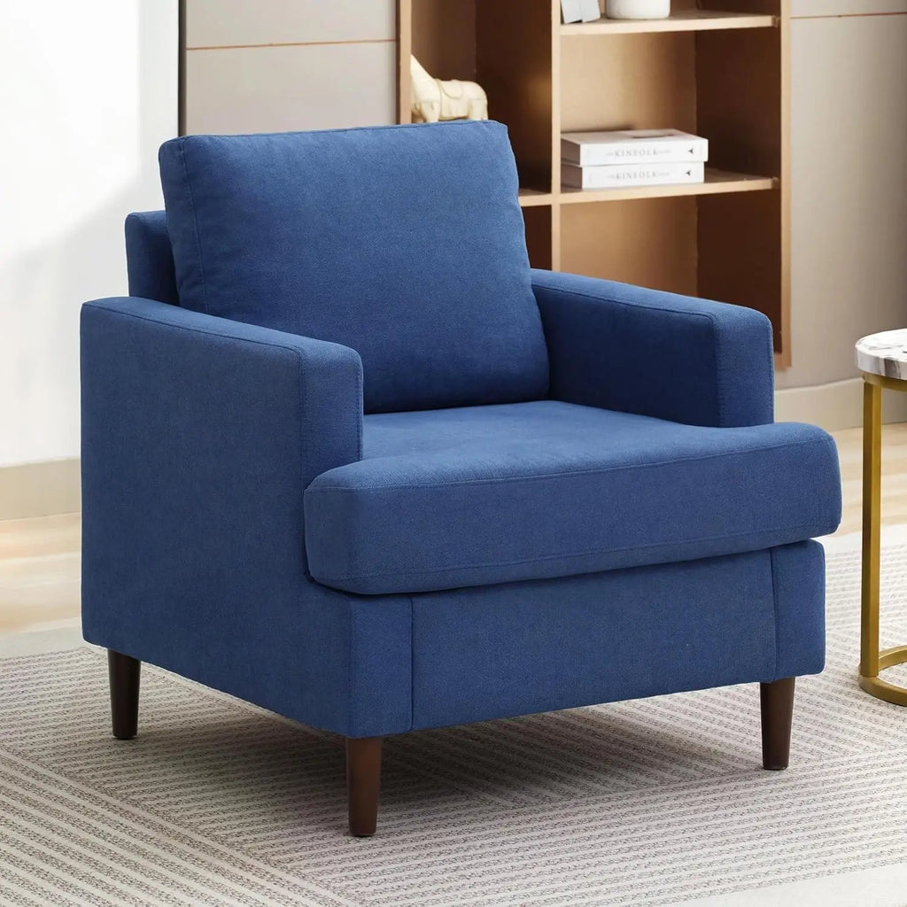 Mid-Century Accent Chair,Modern Linen Fabric Armchair