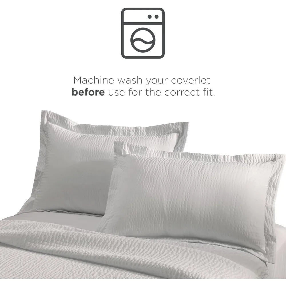 Coverlet King Size | Lightweight & Breathable Cotton Blend | Bedspread