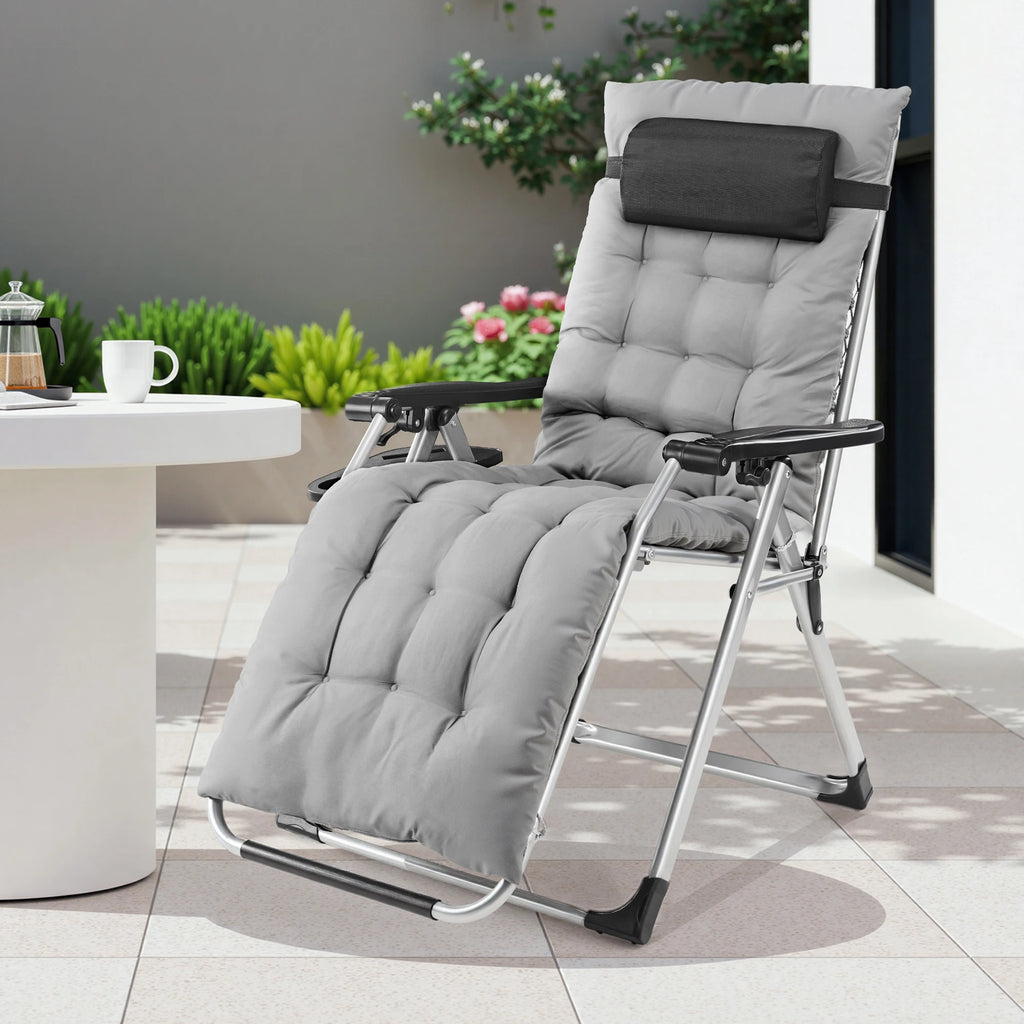 Zero Gravity Recliner Patio Lounge Chair ,Portable with Cup Holders