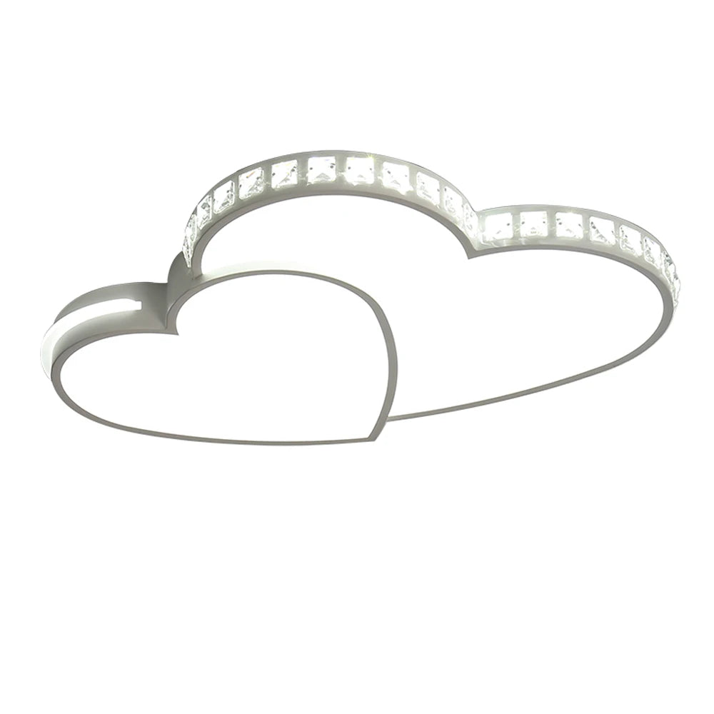 Modern Heart Shaped Ceiling Lights Crystal LED Flush Mount