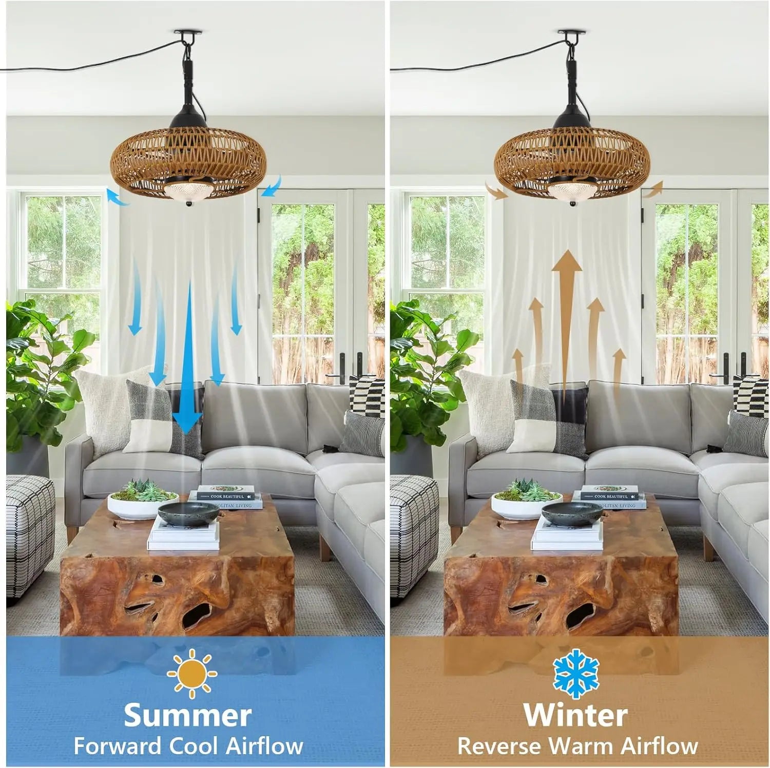 Waterproof Outdoor Ceiling Fan with Lights Remote Control Wet Rated