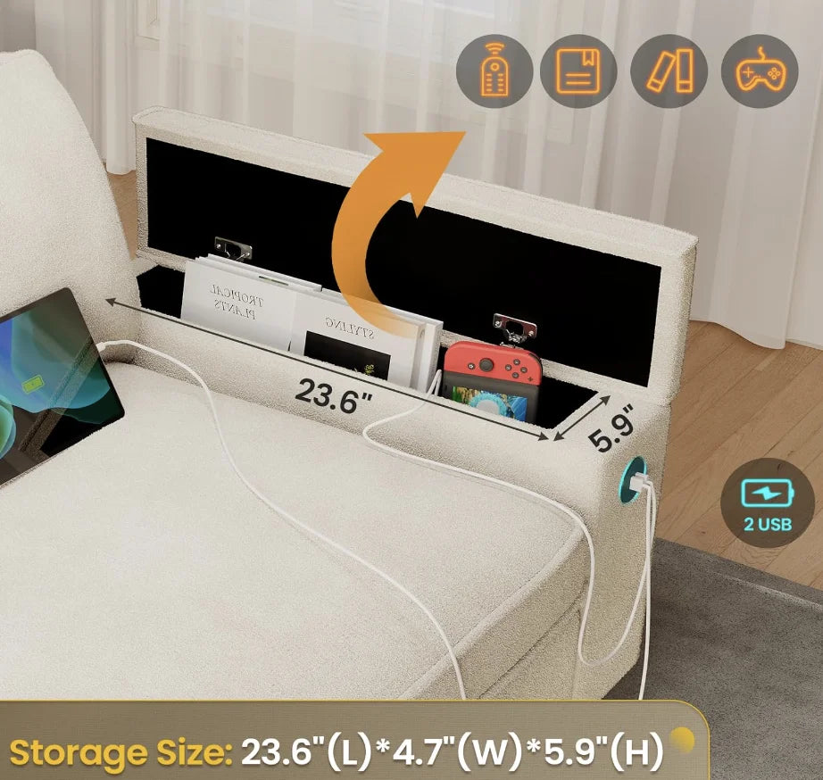 Modern Sofas  for Living Room, Extra Deep Seats, Oversized Loveseat Sofa