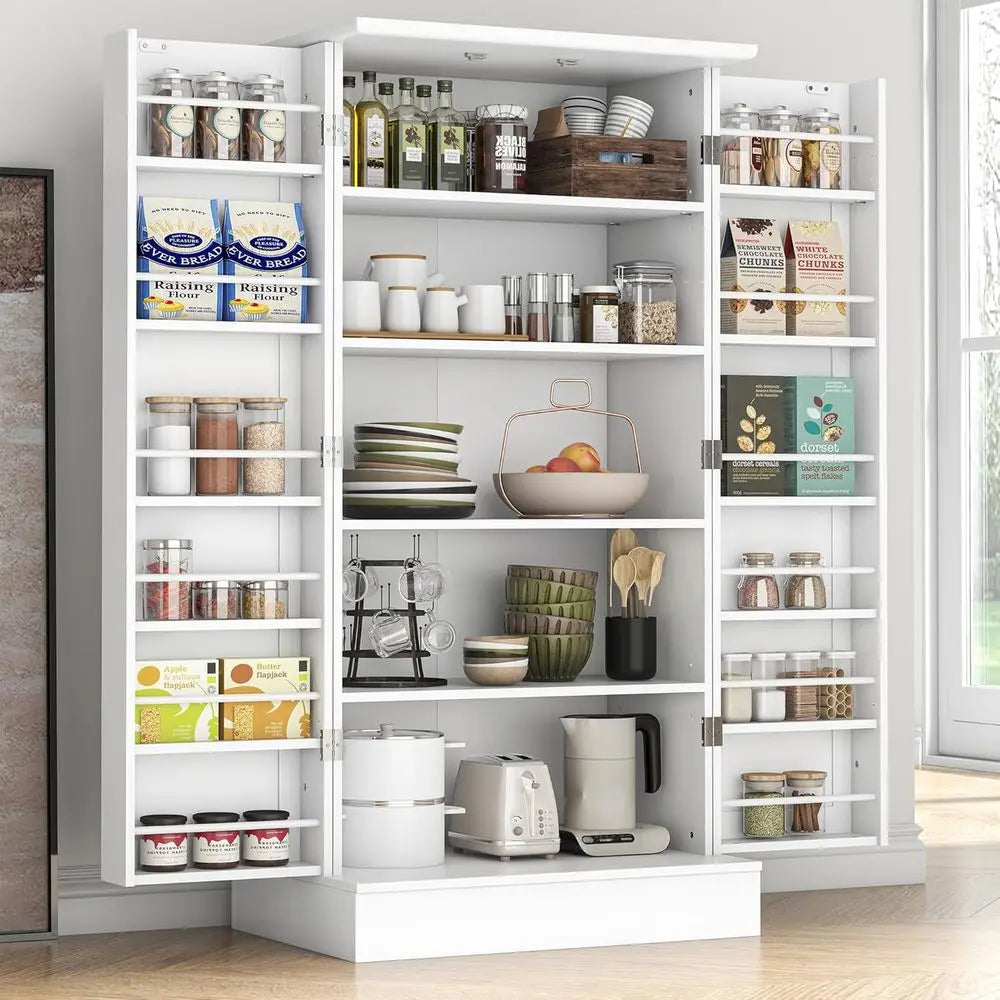 Kitchen Pantry Cabinet with Doors and Adjustable Shelves, I