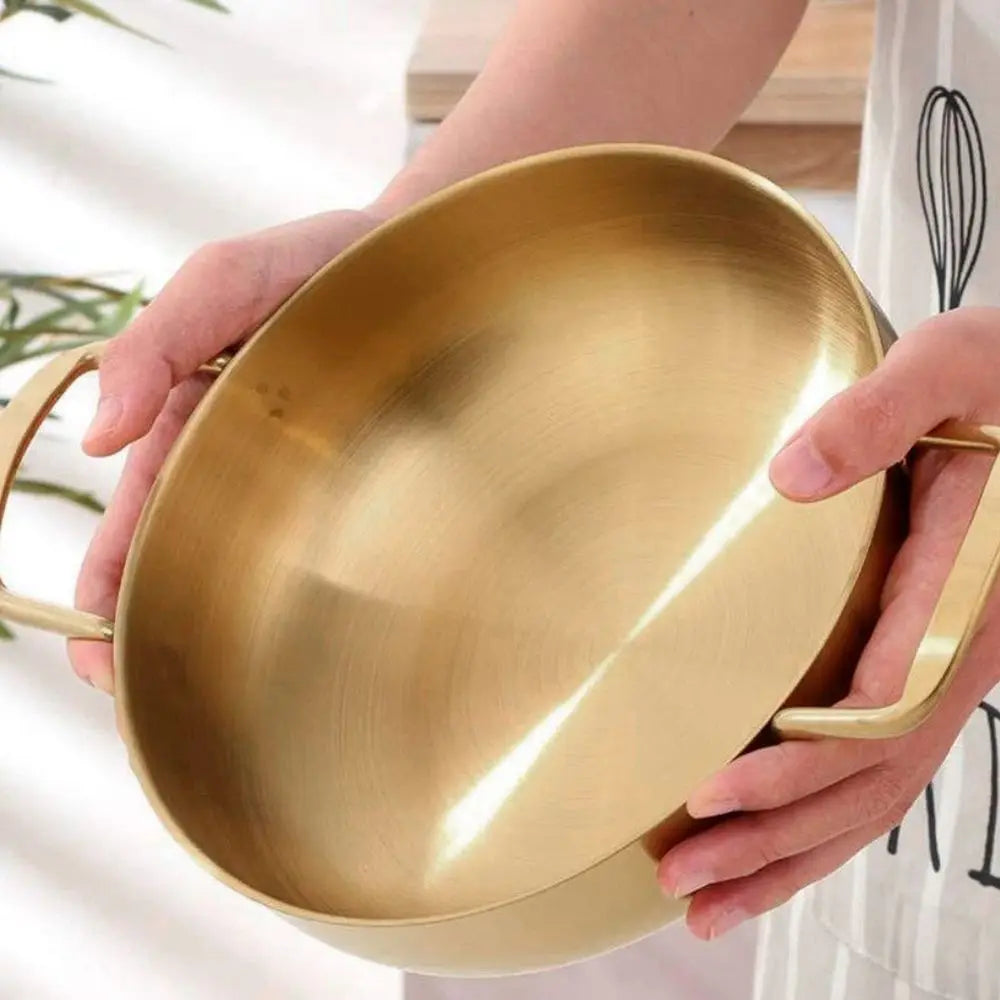 Korean Ramen Pot, Stainless Steel Noodle Pot Portable Kitchen Cooking Pot for Household28CM