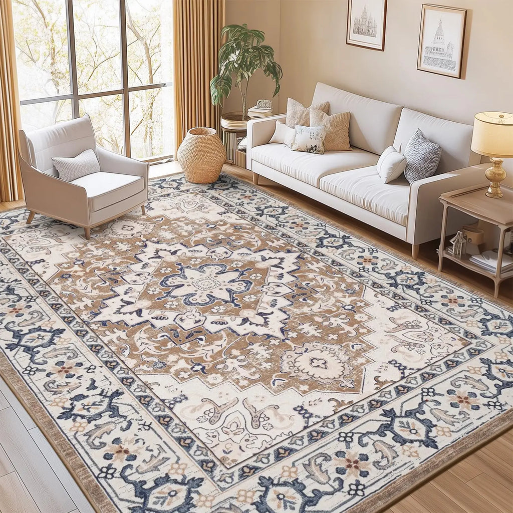 UPGRADE your home with a Vintage Boho Area Rug 8x10 , Floral Brown