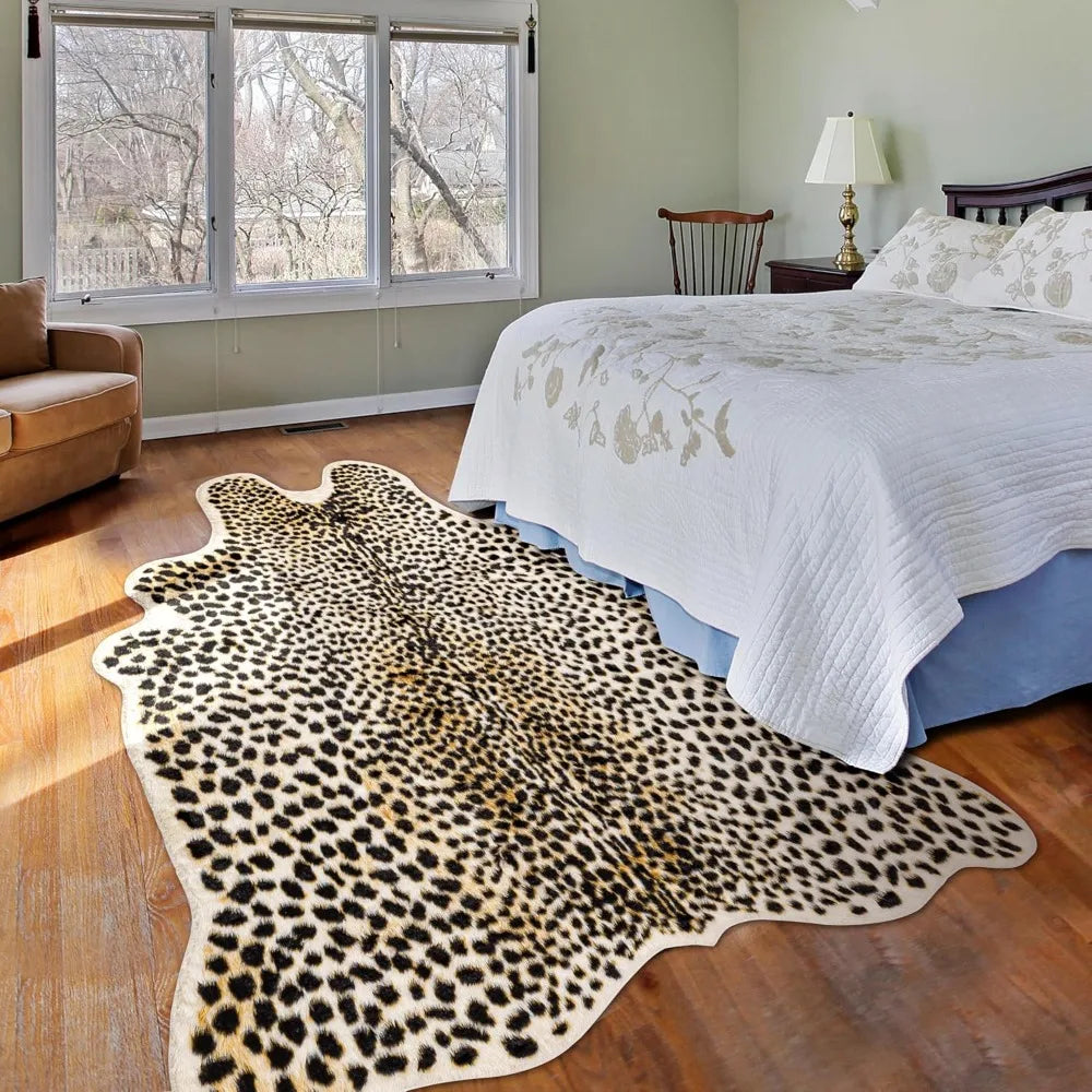 Be wild! Cheetah Print Rug, 5.2x7 Faux Animal Print Skin