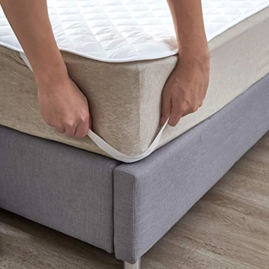 Elif Size Mattress Protector, Waterproof, Quilted Cover Pad Breathable, Vinyl ,See sizes, white