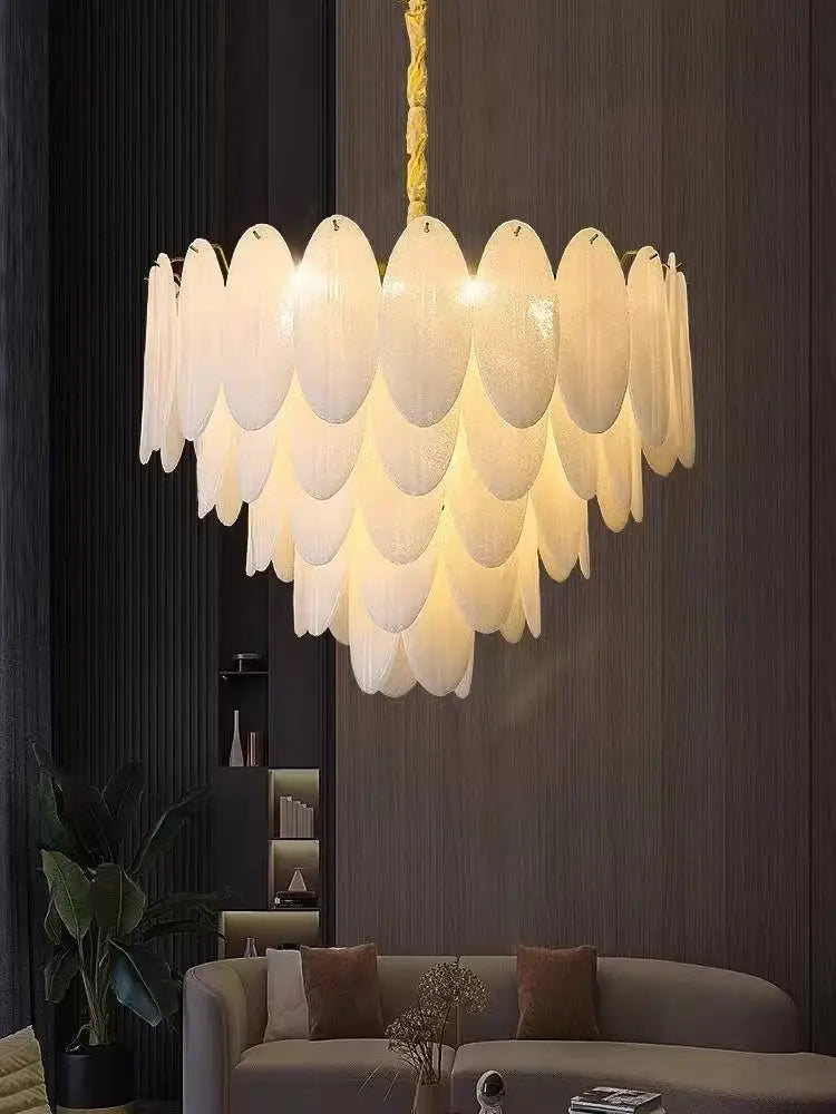 Lamp Luxury Feather Art Glass Chandelier Nordic Minimalism Chandelier French Style New Model LED