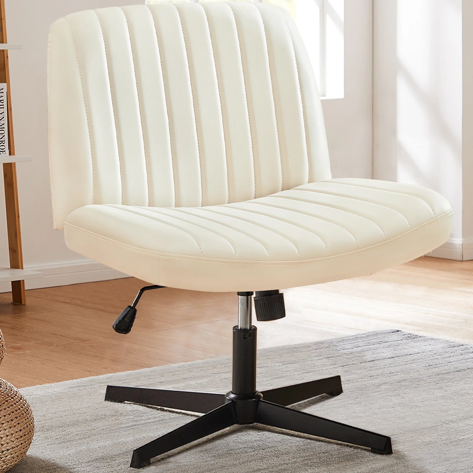 Durable Wide Seat and Cross Legged Office Chair