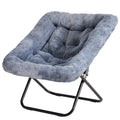 Modern Cozy Saucer Chairs Soft Faux Fur Large Size, Folding