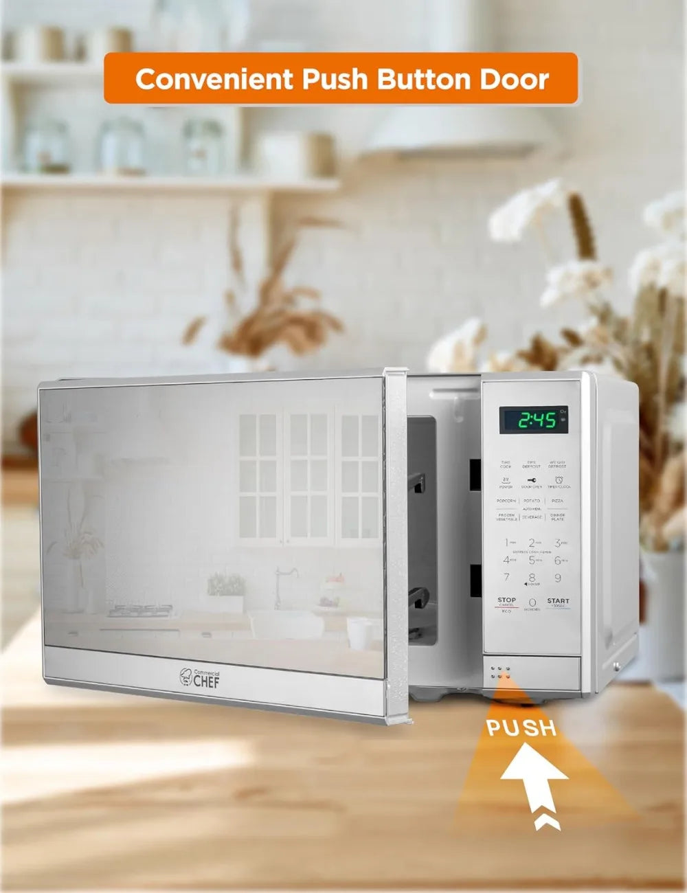 Perfect Size Countertop Microwave Oven, 700W with Digital LED