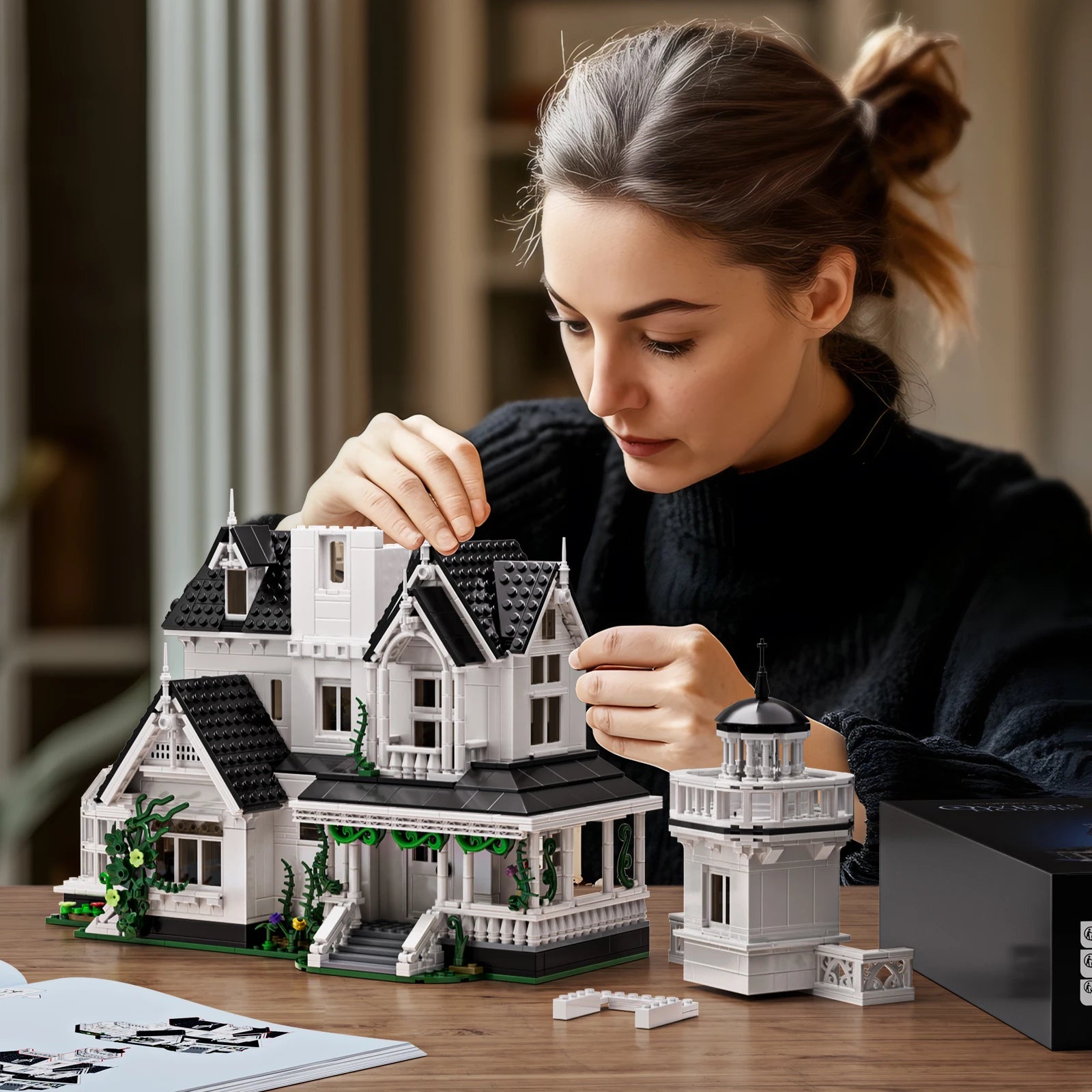 For the Builder: Magic House Building Set Home Decor with LED Light, Owens House (1877PCS)