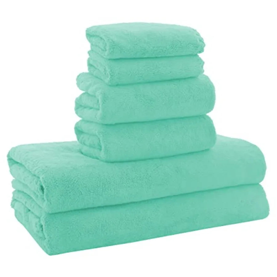 Ultra Soft Towel Set - Quick Drying - 2 Bath Towels 2 Hand Towels 2 Washcloths