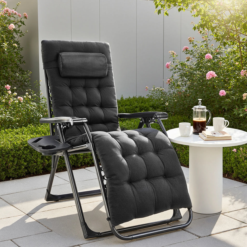 Zero Gravity Recliner Patio Lounge Chair ,Portable with Cup Holders