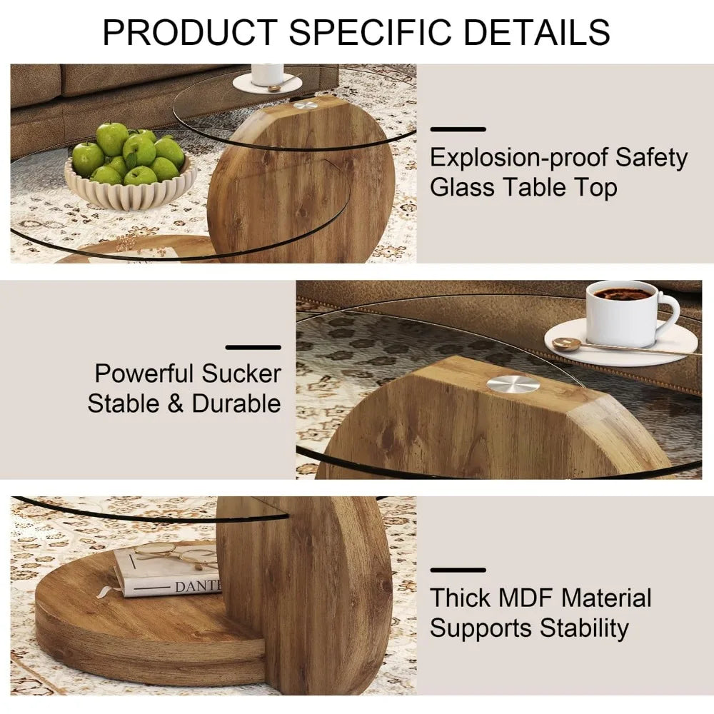 Modern and Sleek 42 Inches Glass Coffee Table