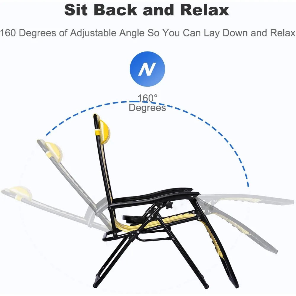 Set of 2 Relaxing Recliners Patio Lounger