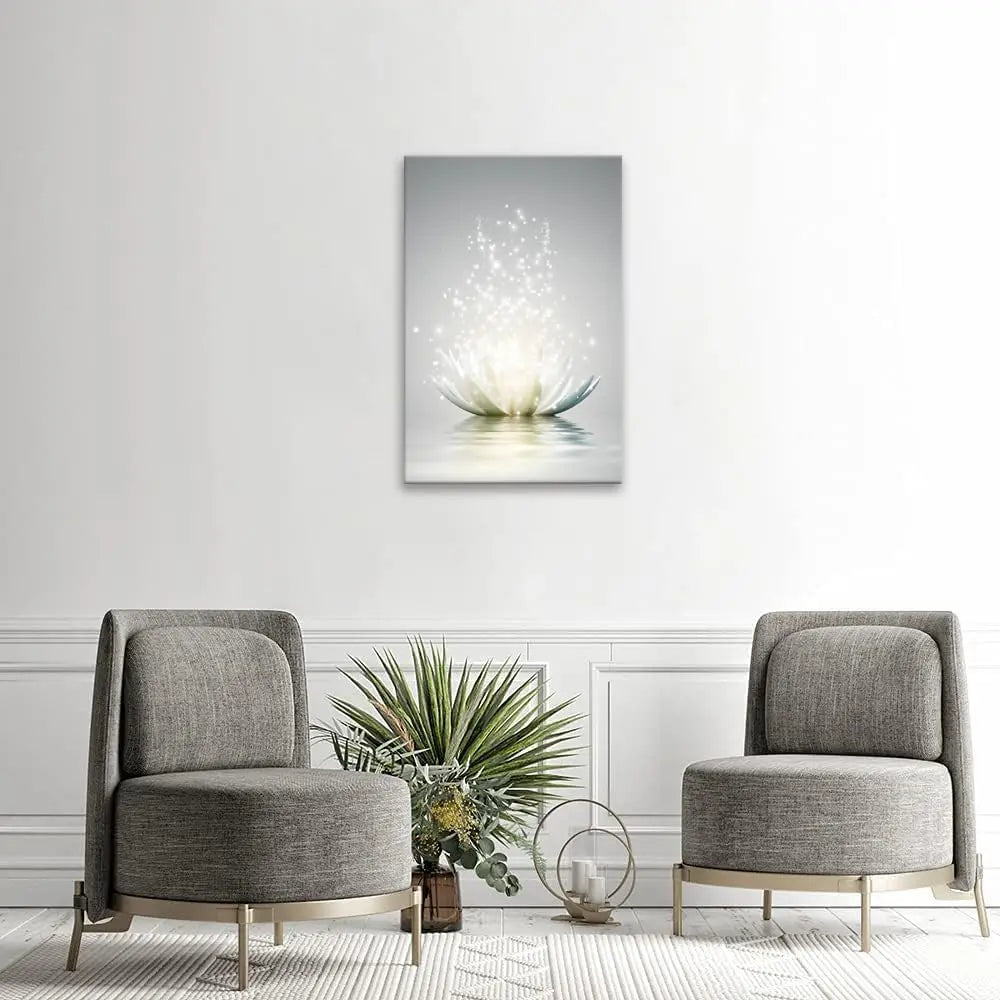 Lotus Blossom Floral Zen Picture, Canvas Print Poster  12 x 16