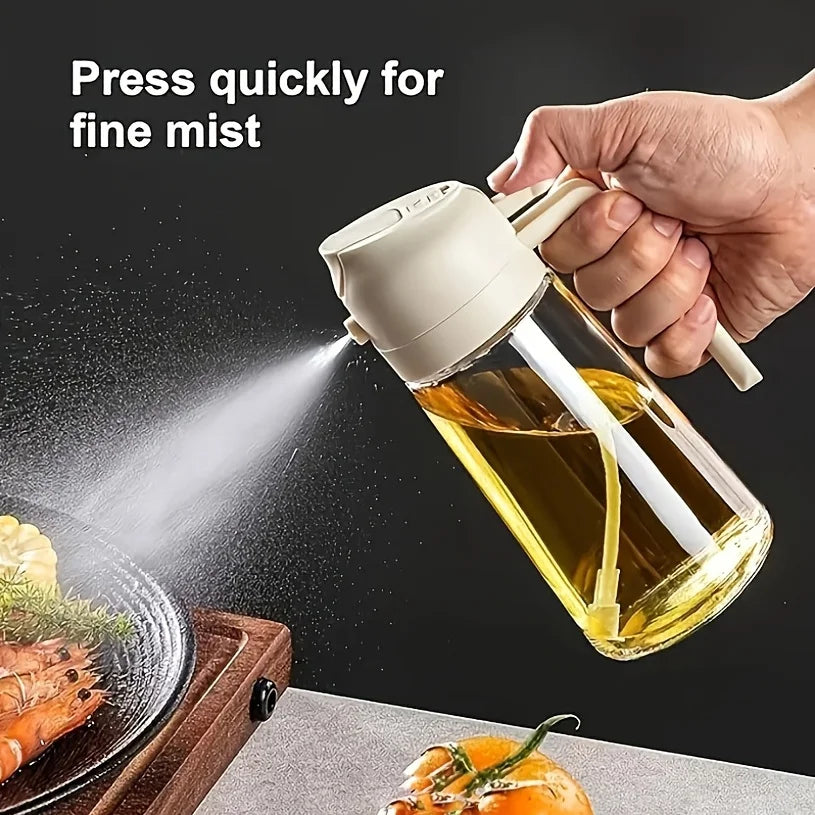 Leak Proof Olive Oil Spray Bottle - Dual Fine Mist & Pour Spout