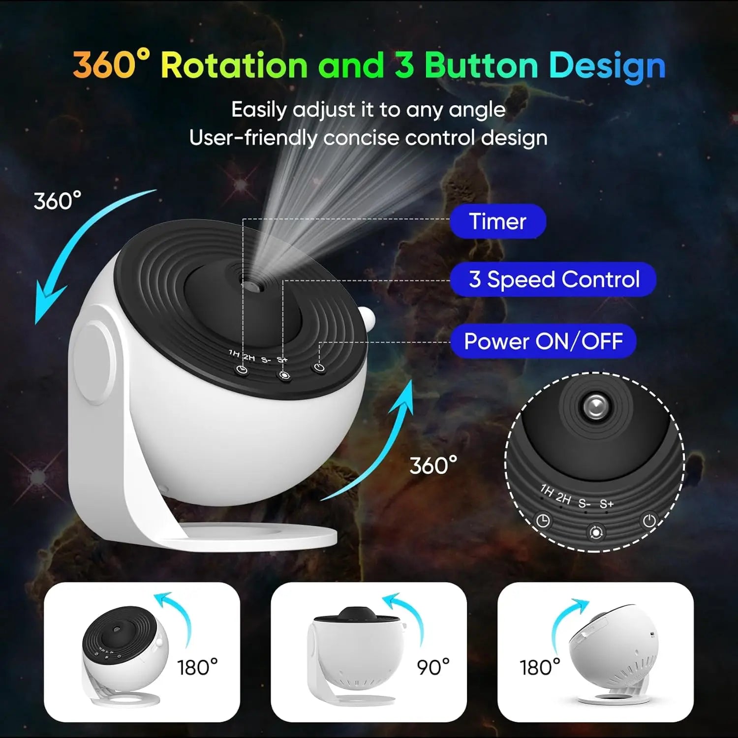COOL FOR KIDS Galaxy Projector for Bedroom, HD Image Star Projector, Adjustable Galaxy Light Knob