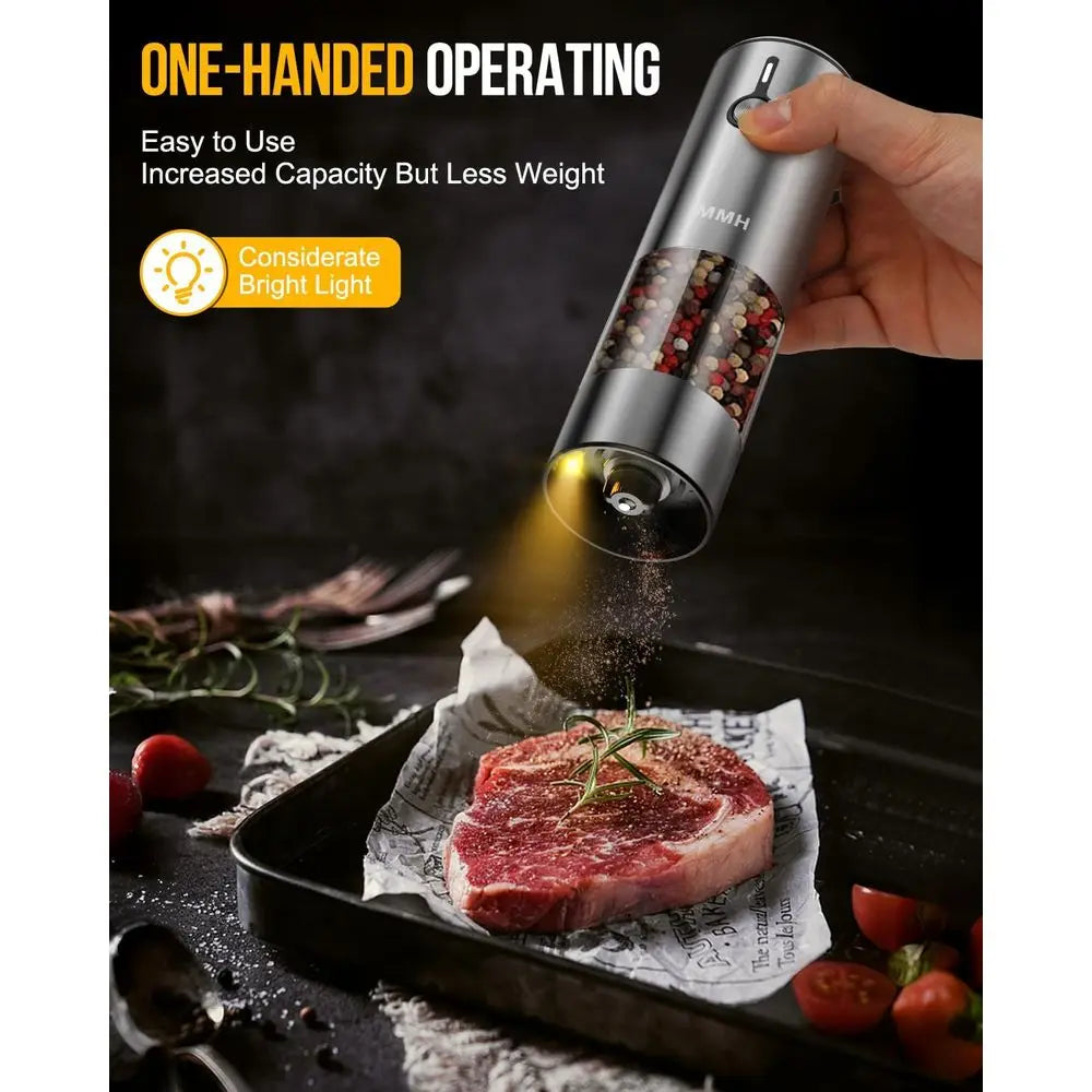 Electric Salt and Pepper Grinder Set of 2, Rechargeable