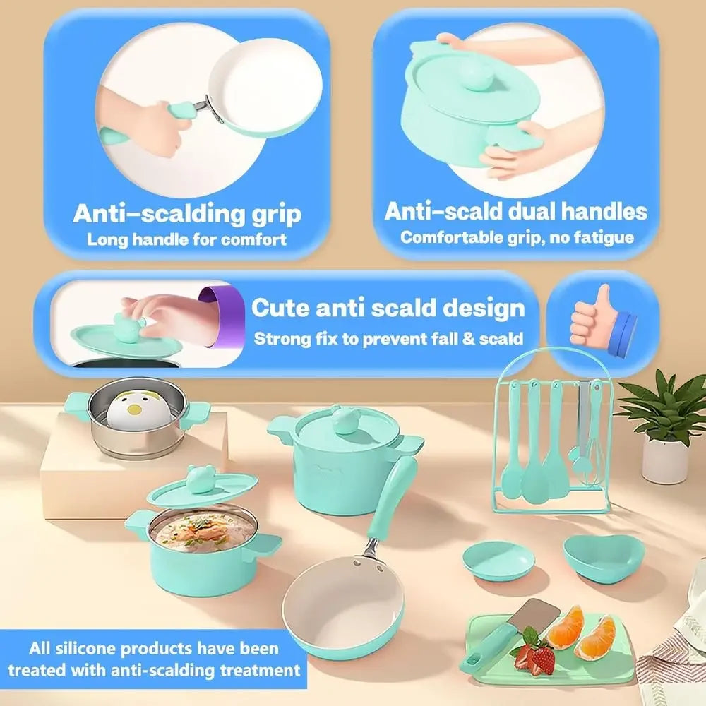 Children's Easy-to-Use Kitchen Tools for Beginner Cooking - Educational Green Set