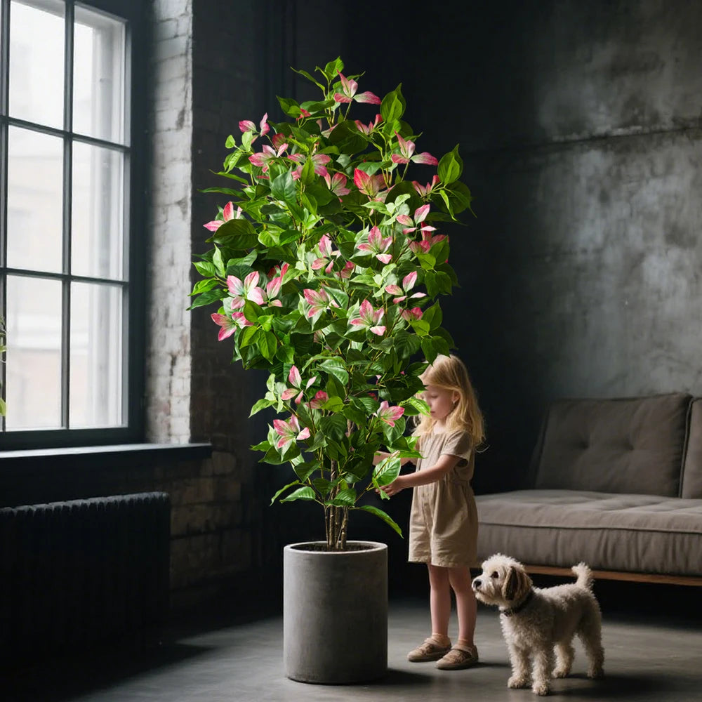 Large Artificial Ficus Tree Fake Magnolia Plants Branch Tall Banyan Tree Rubber