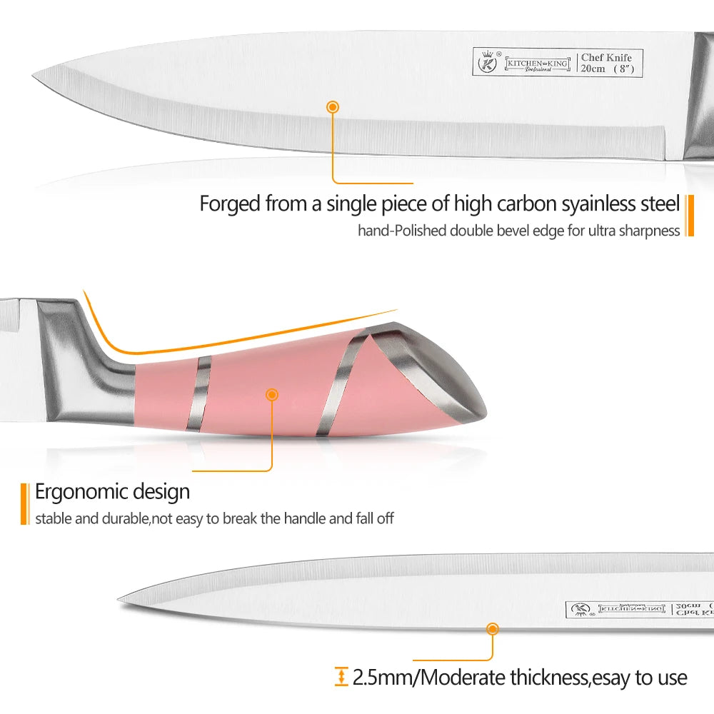 Love it in Pink Hollow Handle Stainless Steel Kitchen Knife Set 9 pcs.