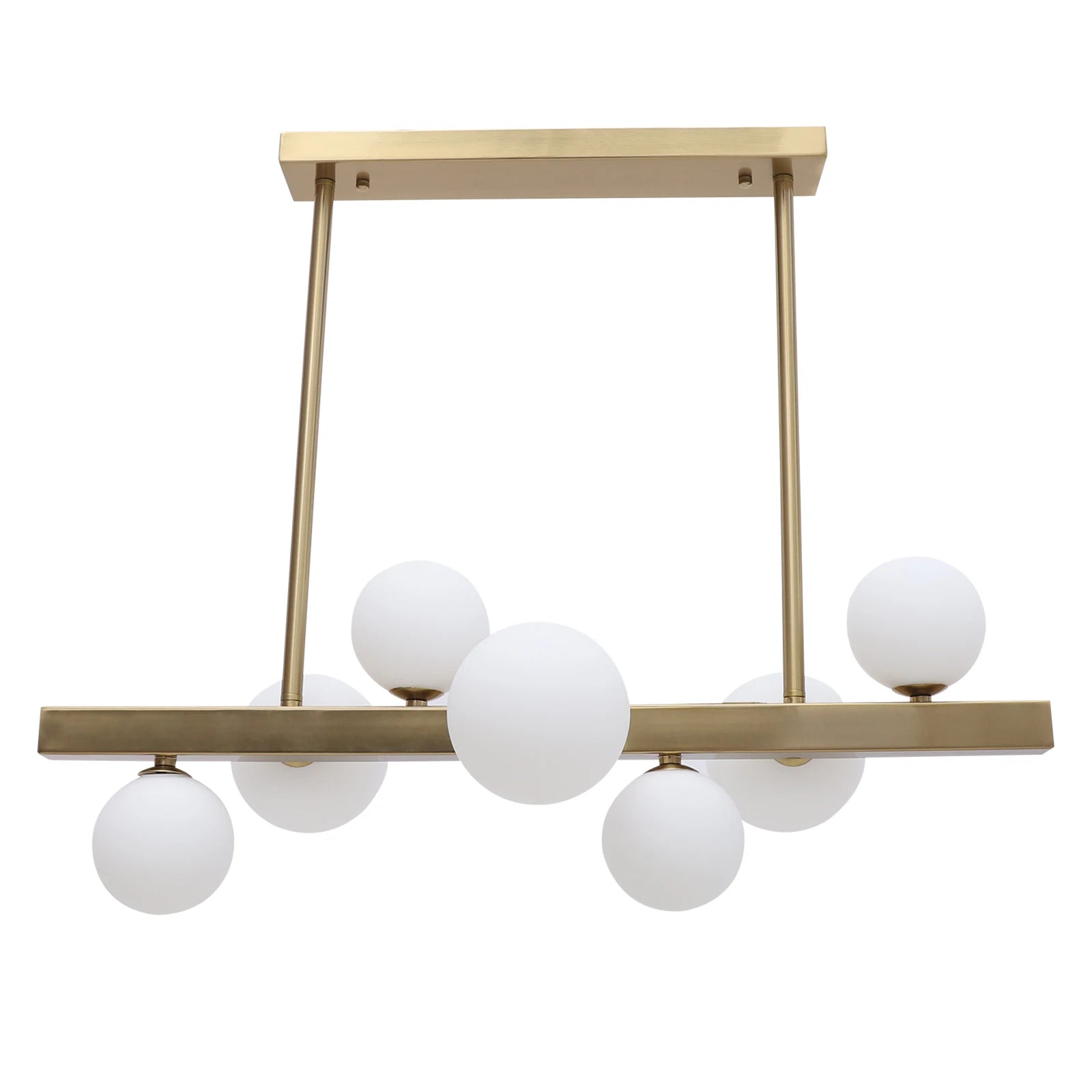 Mid Century Modern Chandelier Linear 7-Light Gold Pendant Light LED