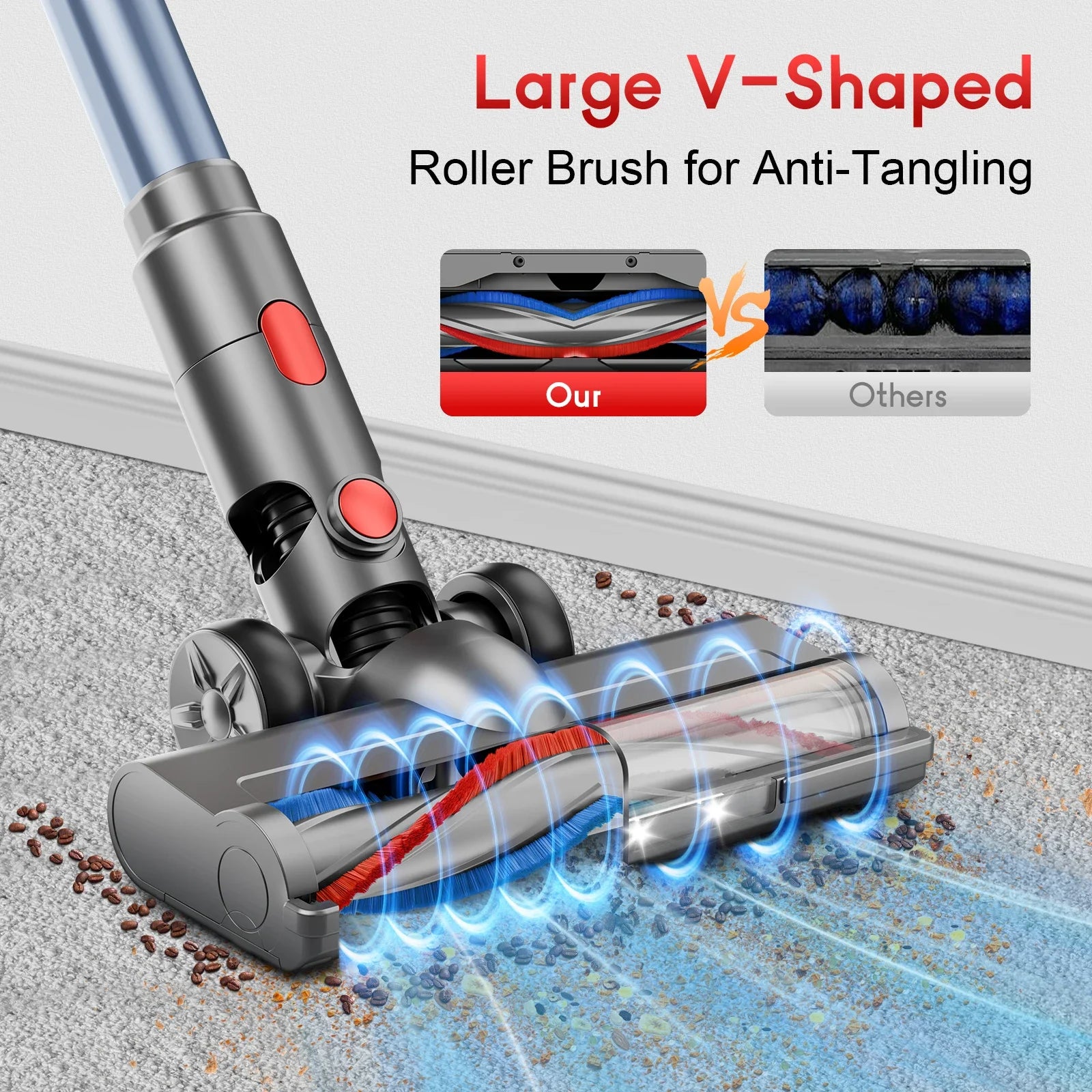 Powerful Cordless Vacuum Cleaner 78KPA 45Min Lightweight Stick Vacuum