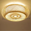 Bamboo Woven Ceiling Lamp Japanese  Circular Pendant Light