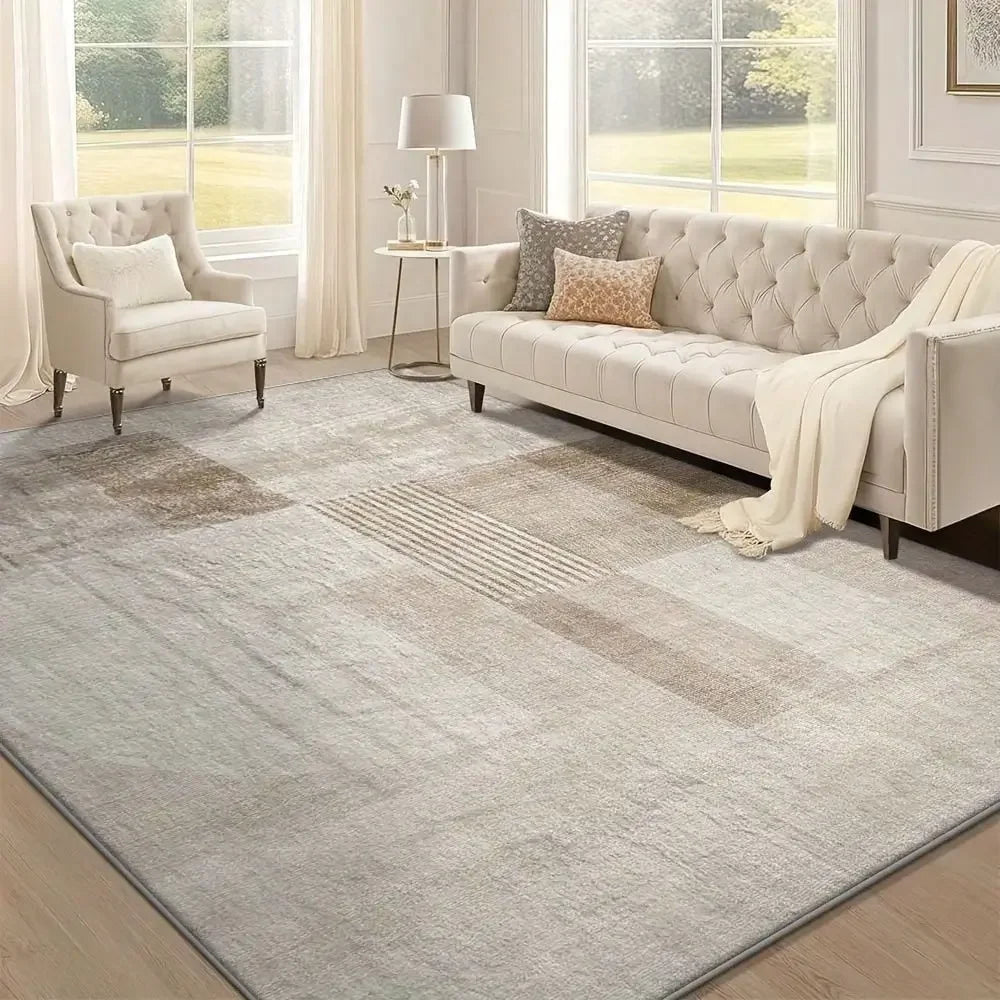 Elegant Geometric Pattern Area Rug Washable Rug Vintage
