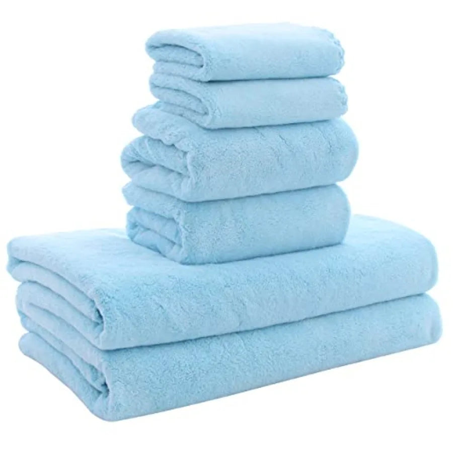 Ultra Soft Towel Set - Quick Drying - 2 Bath Towels 2 Hand Towels 2 Washcloths
