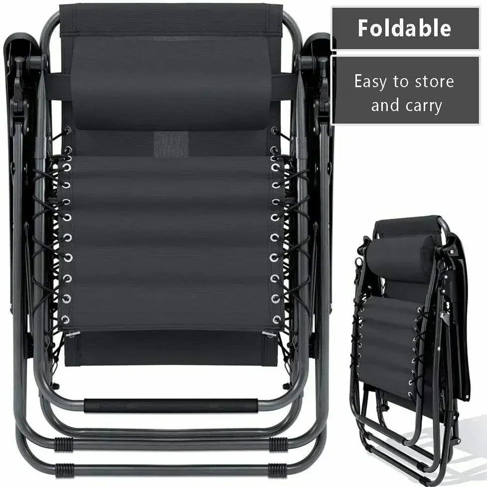 2Pcs Outdoor Foldable Chair, Zero Gravity Chair