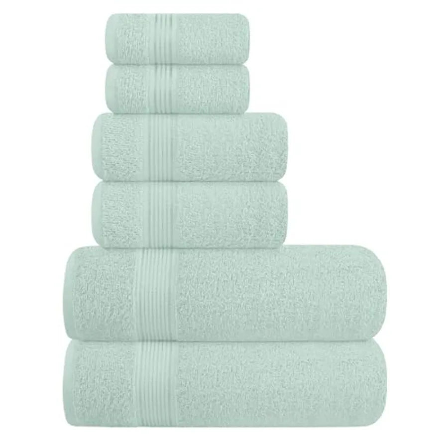 Ultra Soft 6 Pack Cotton Towel Set, Assorted Colors