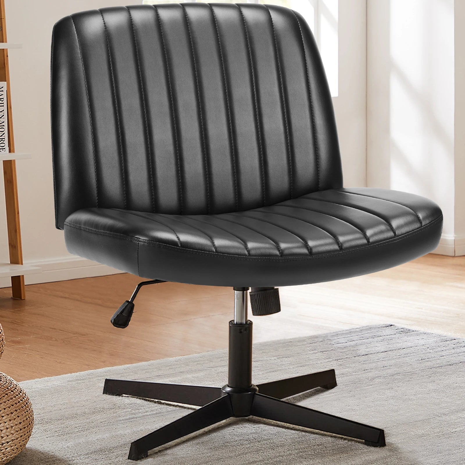 Durable Wide Seat and Cross Legged Office Chair