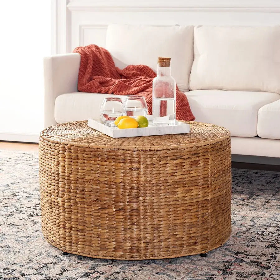 Home Collection Jesse Wicker Coffee Table, Natural Fiber Modern Coastal