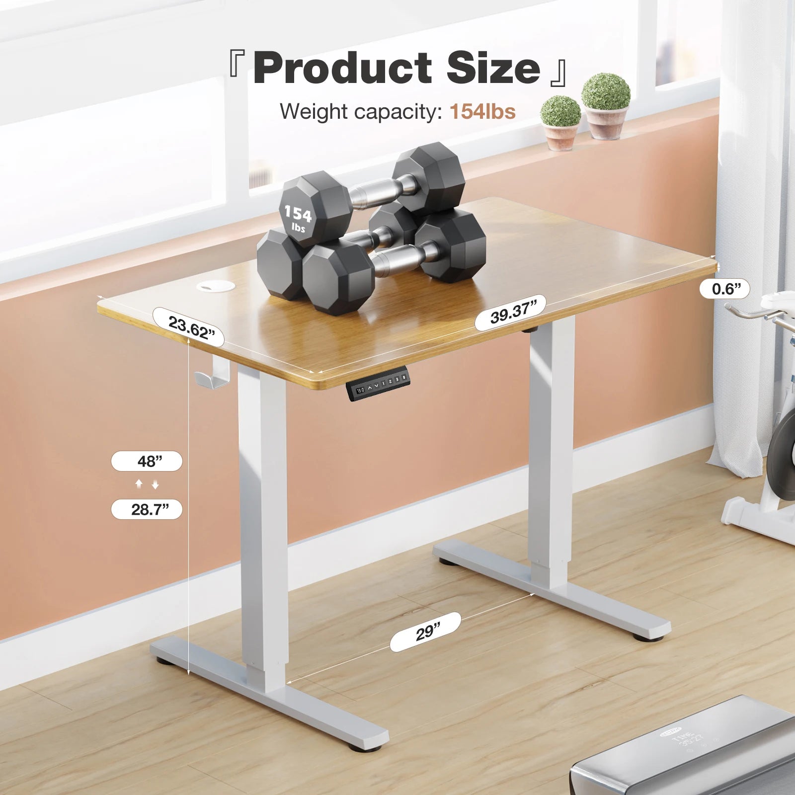 Electric Standing Desk Height Adjustable 40x24 Inch Computer Desk