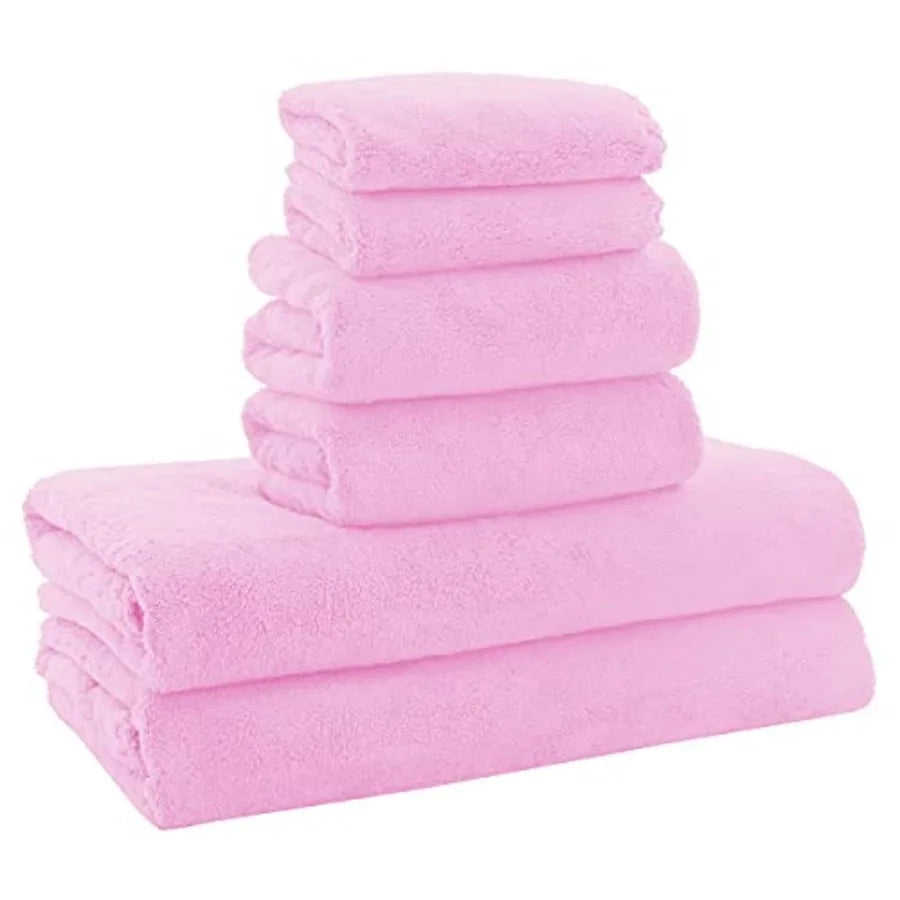 Ultra Soft Towel Set - Quick Drying - 2 Bath Towels 2 Hand Towels 2 Washcloths