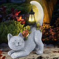 Miss Cat Outdoor Statue with Solar Lantern,