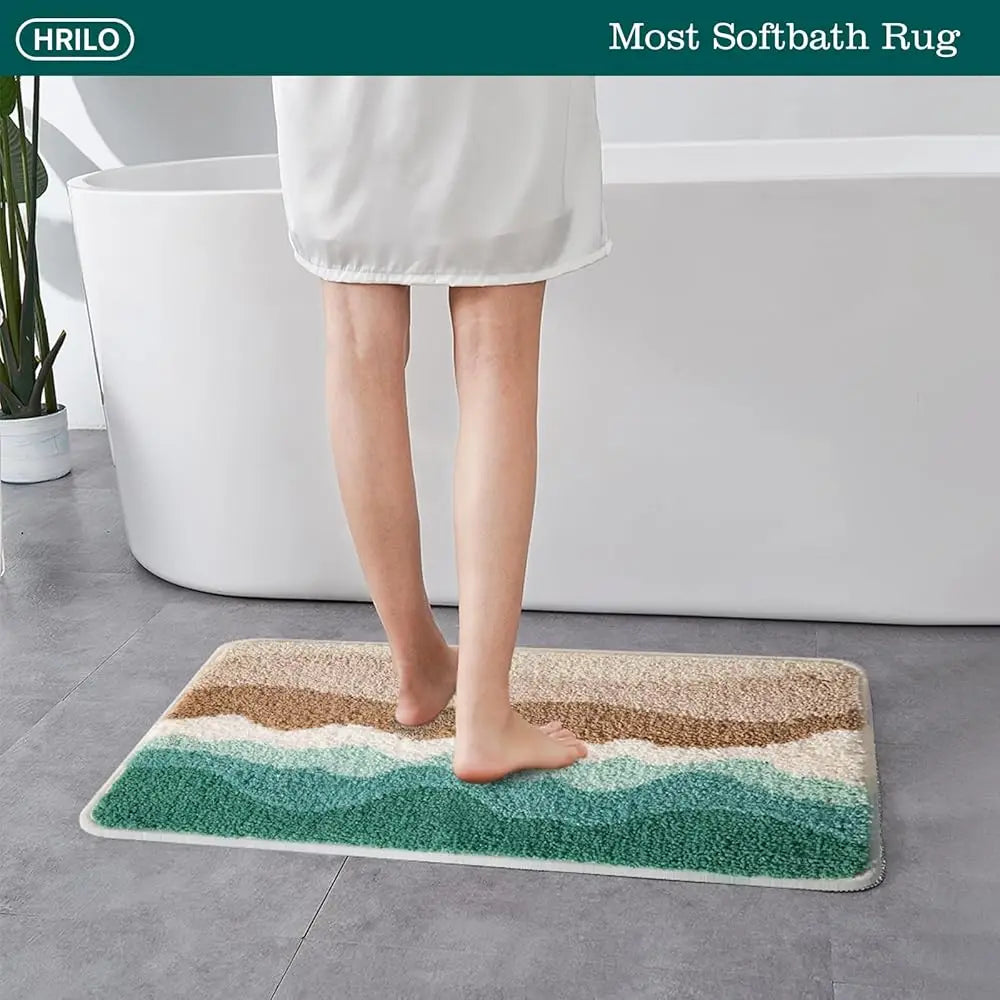 Microfiber Bathroom Rugs, Absorbent Soft Shaggy Carpet