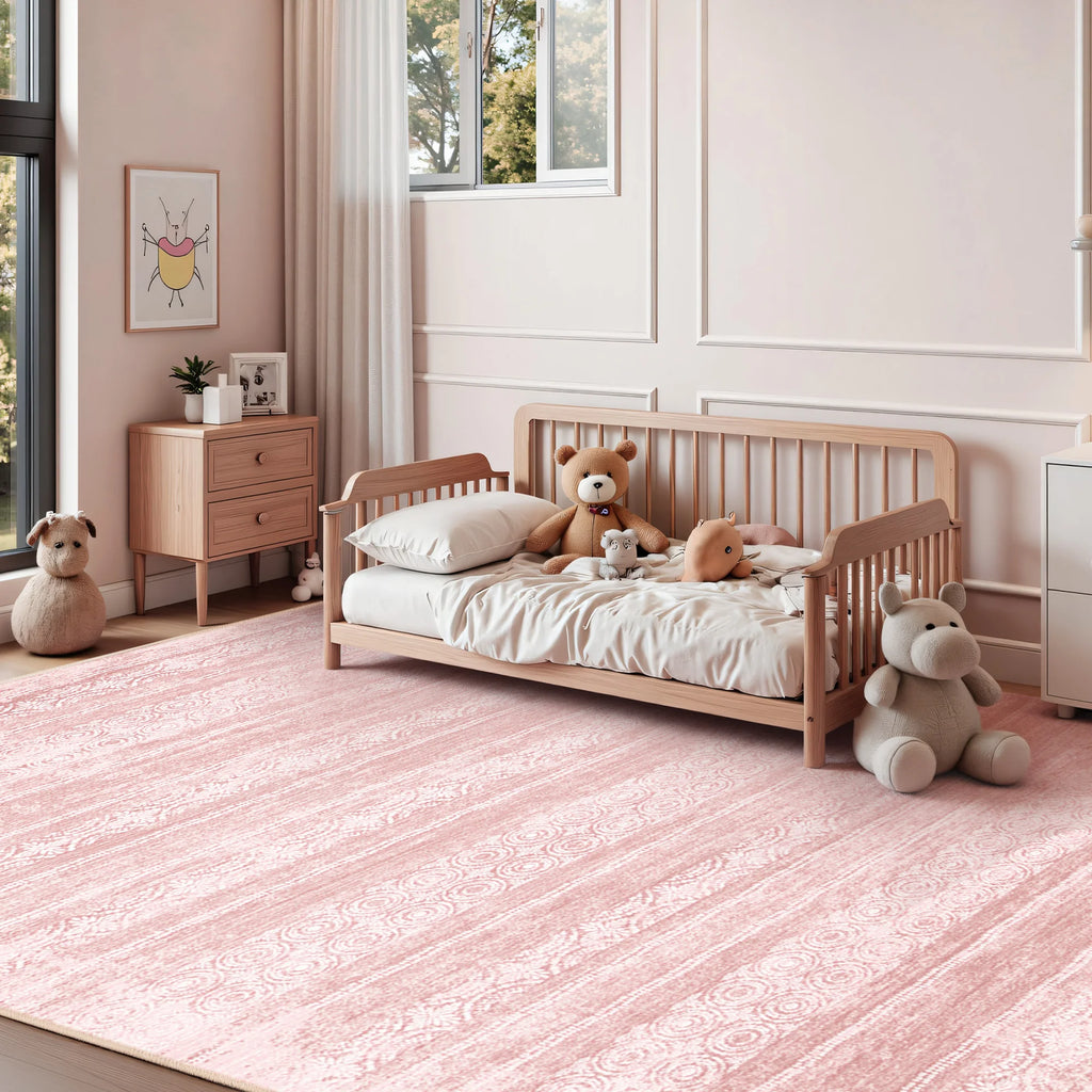 So Soft Dusty Pink 8x10 Rug - Cute Modern Boho -  Perfect For Indoor